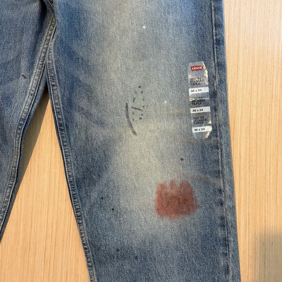 New Levis 550 '92 Mens Relaxed Taper Fit Jeans 36x34 Fade Distressed Blue $79.50 - Picture 2 of 8